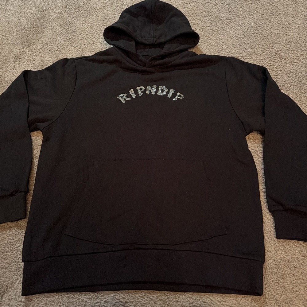 RIPNDIP Devil Nerm Rhinestone Hoodie Black Men's Medium NWT Graphic Streetwear